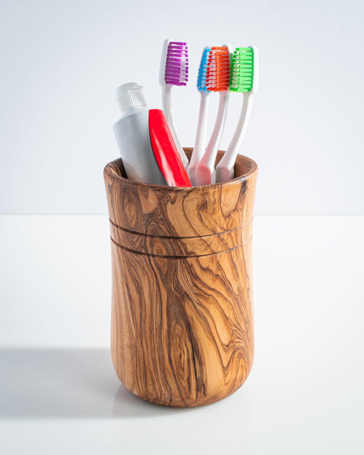 Porte-ustensiles en bois d'olivier
