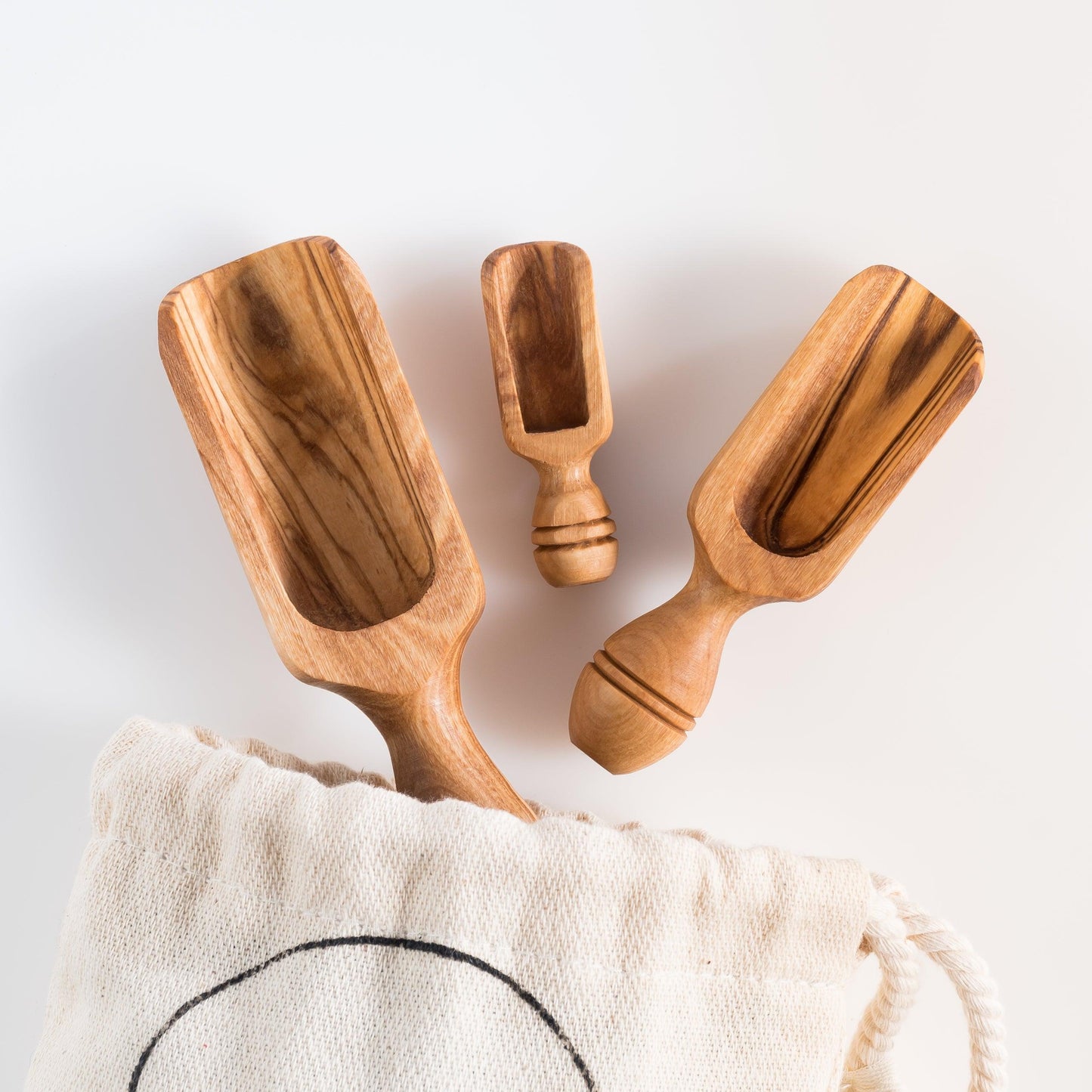 Set de Doseurs de Cuisine en Bois d'Olivier - 3 Tailles