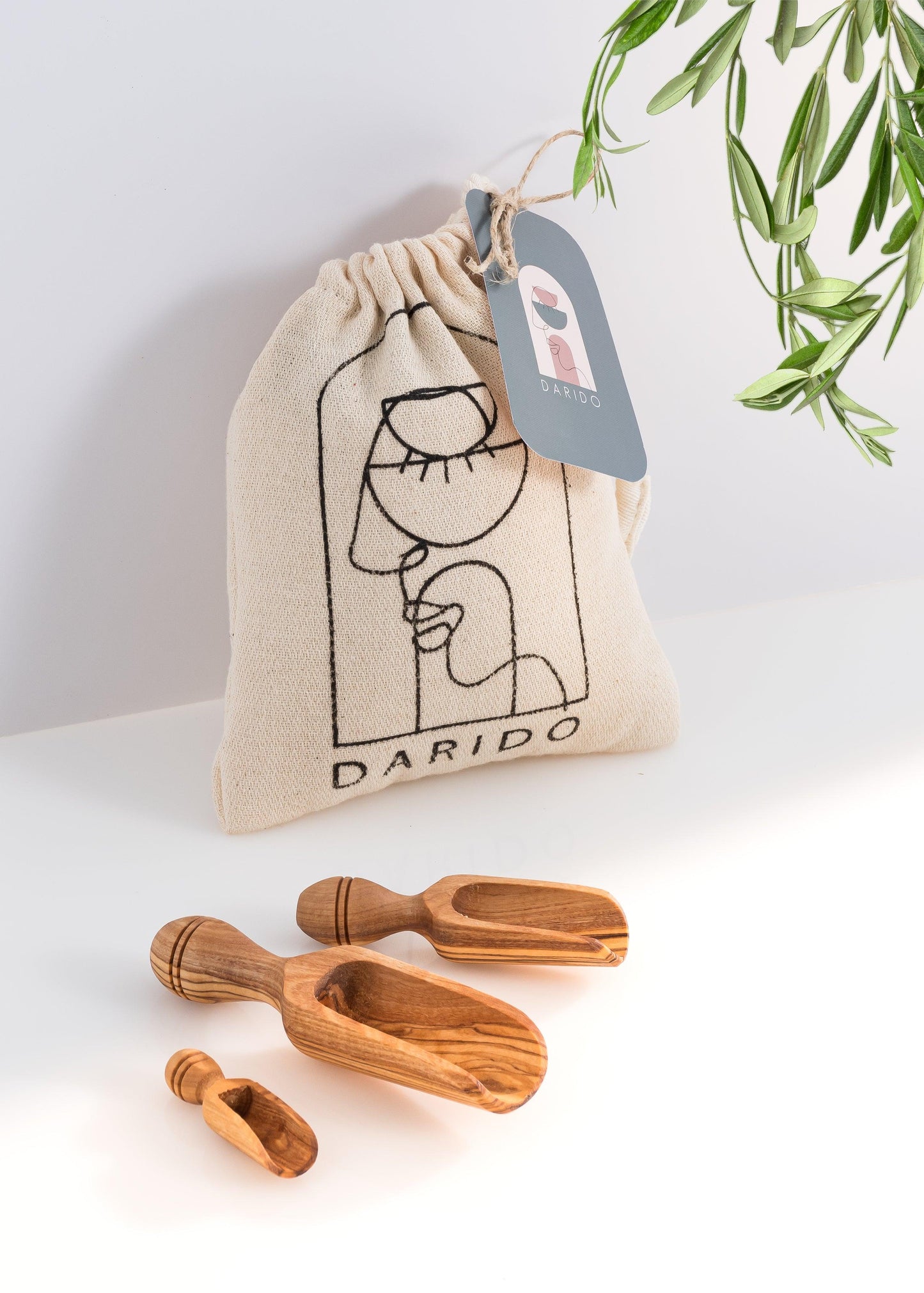 Set de Doseurs de Cuisine en Bois d'Olivier - 3 Tailles