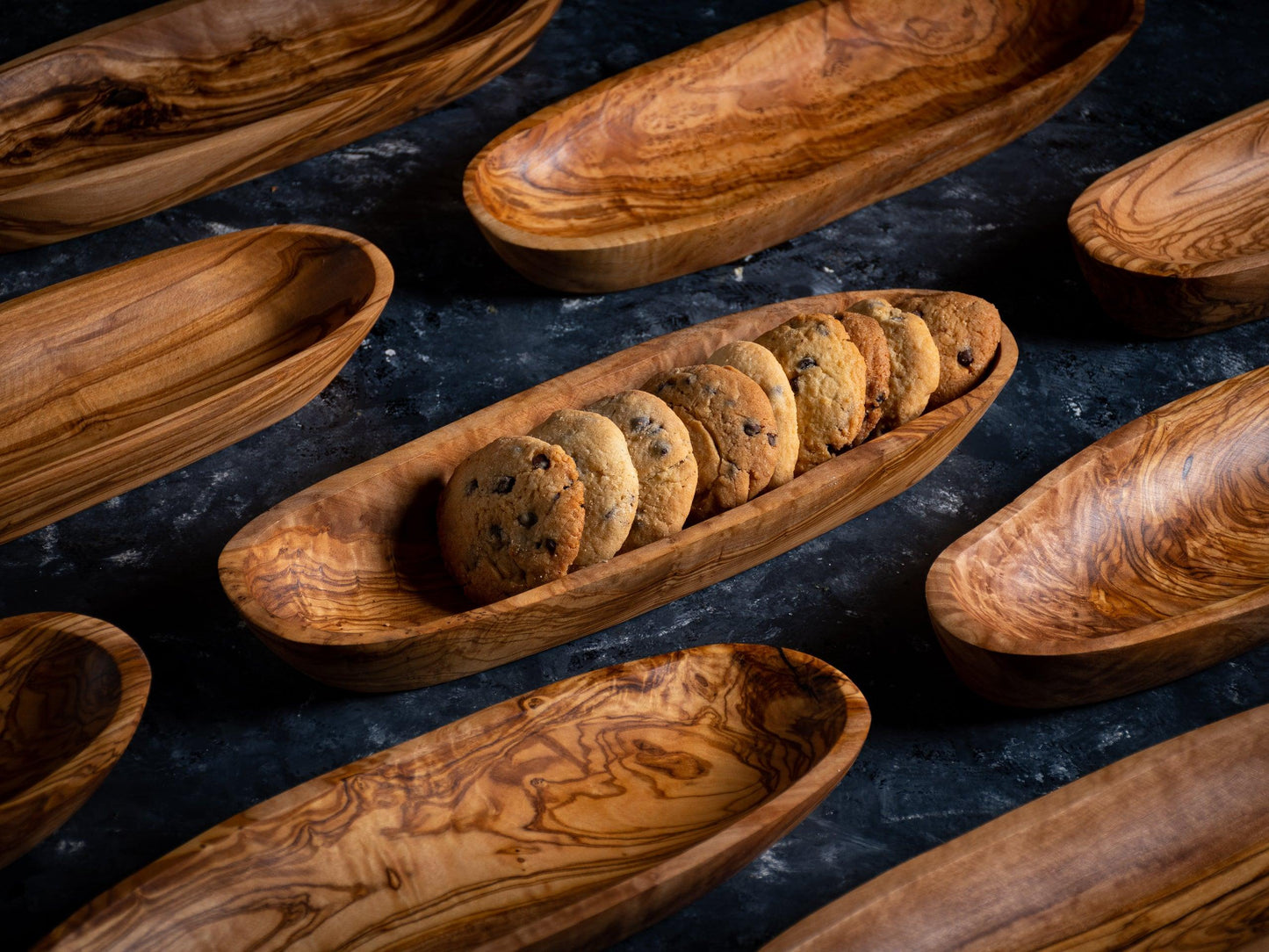 Service de Pain et de Fruits en Bois d'Olivier