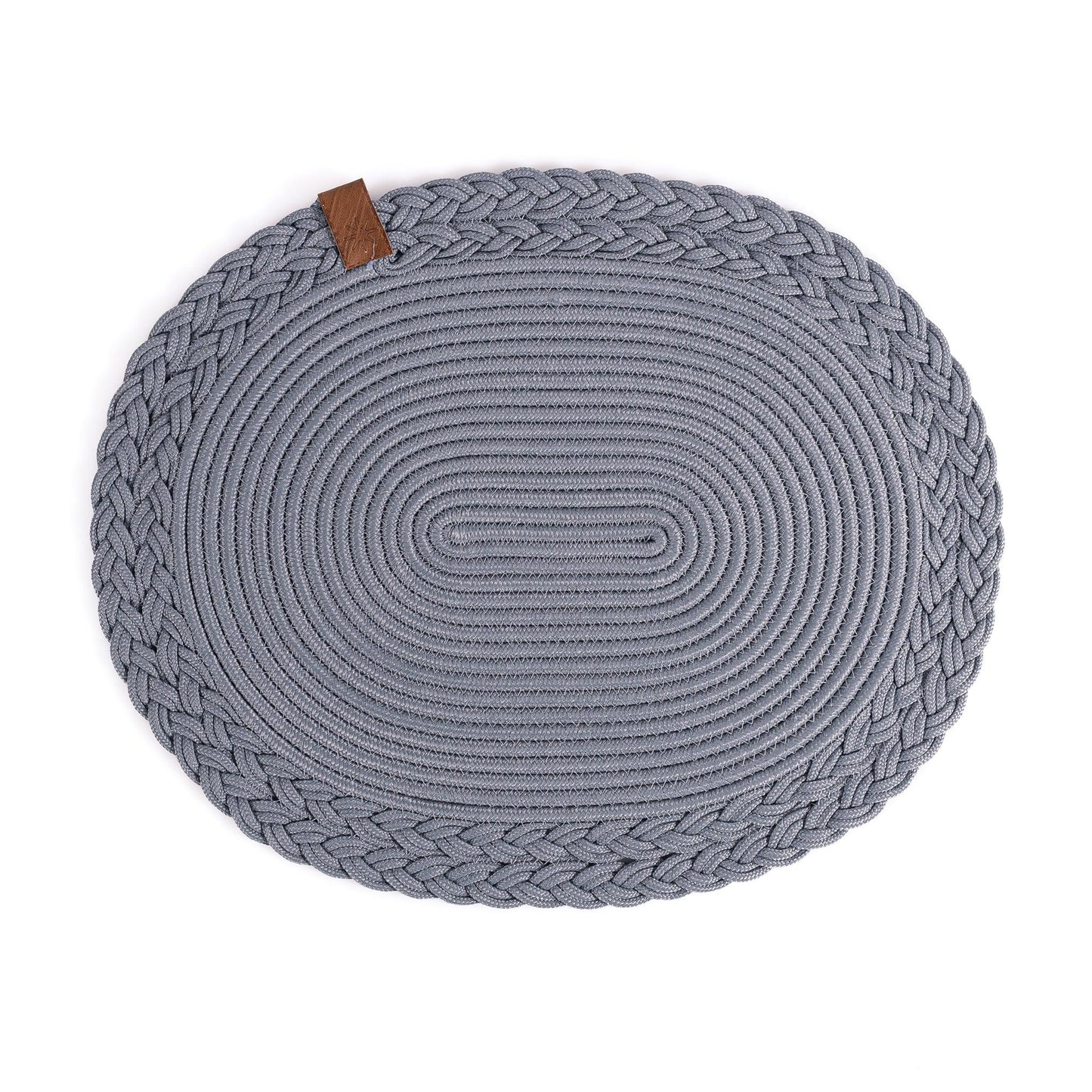 Set de Table Ovale en Coton de 30x40 cm avec Bord Tressé