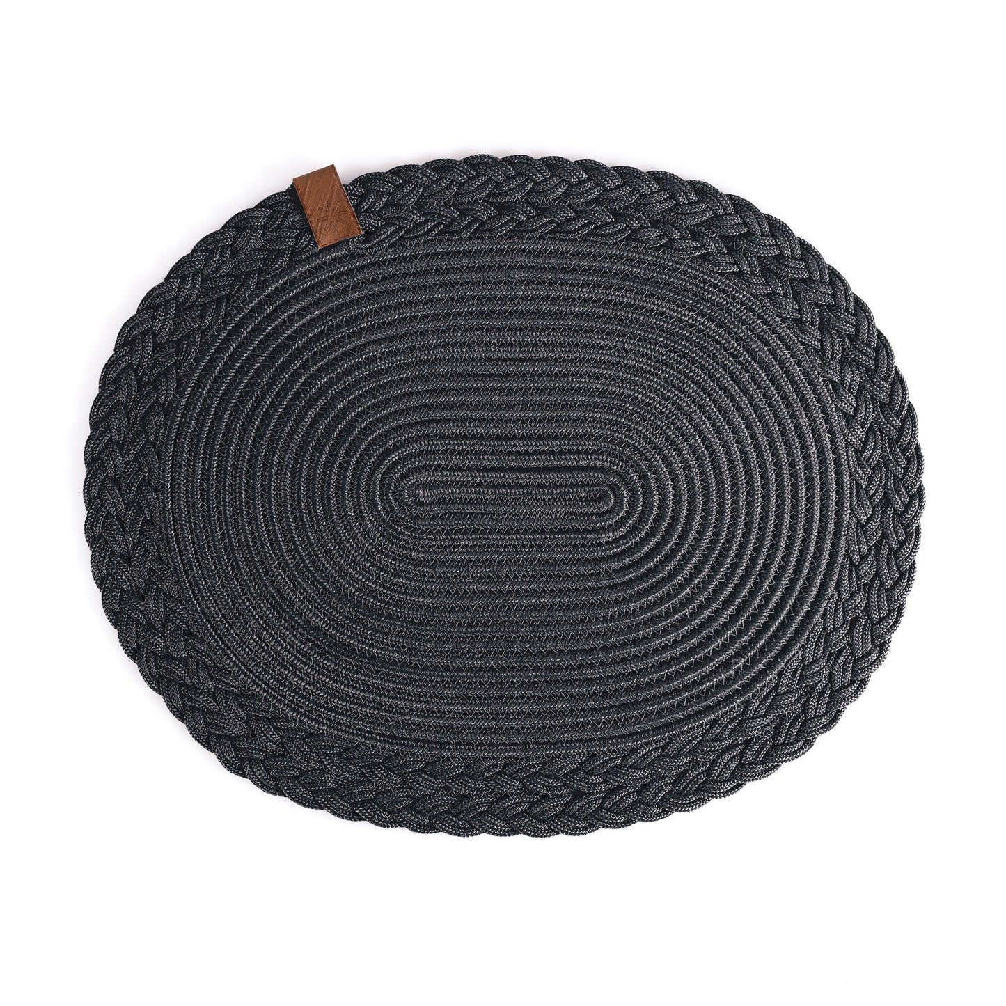 Set de Table Ovale en Coton de 30x40 cm avec Bord Tressé