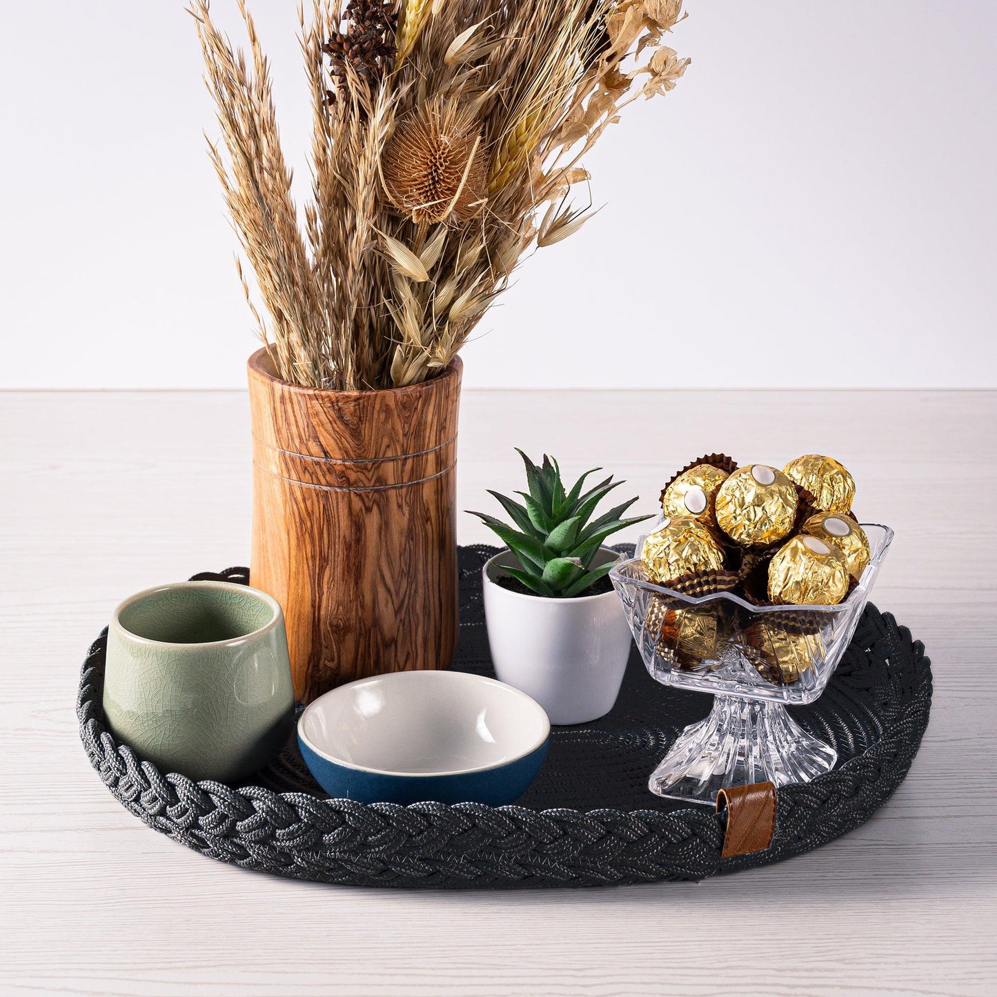 Set de Table Ovale en Coton de 30x40 cm avec Bord Tressé