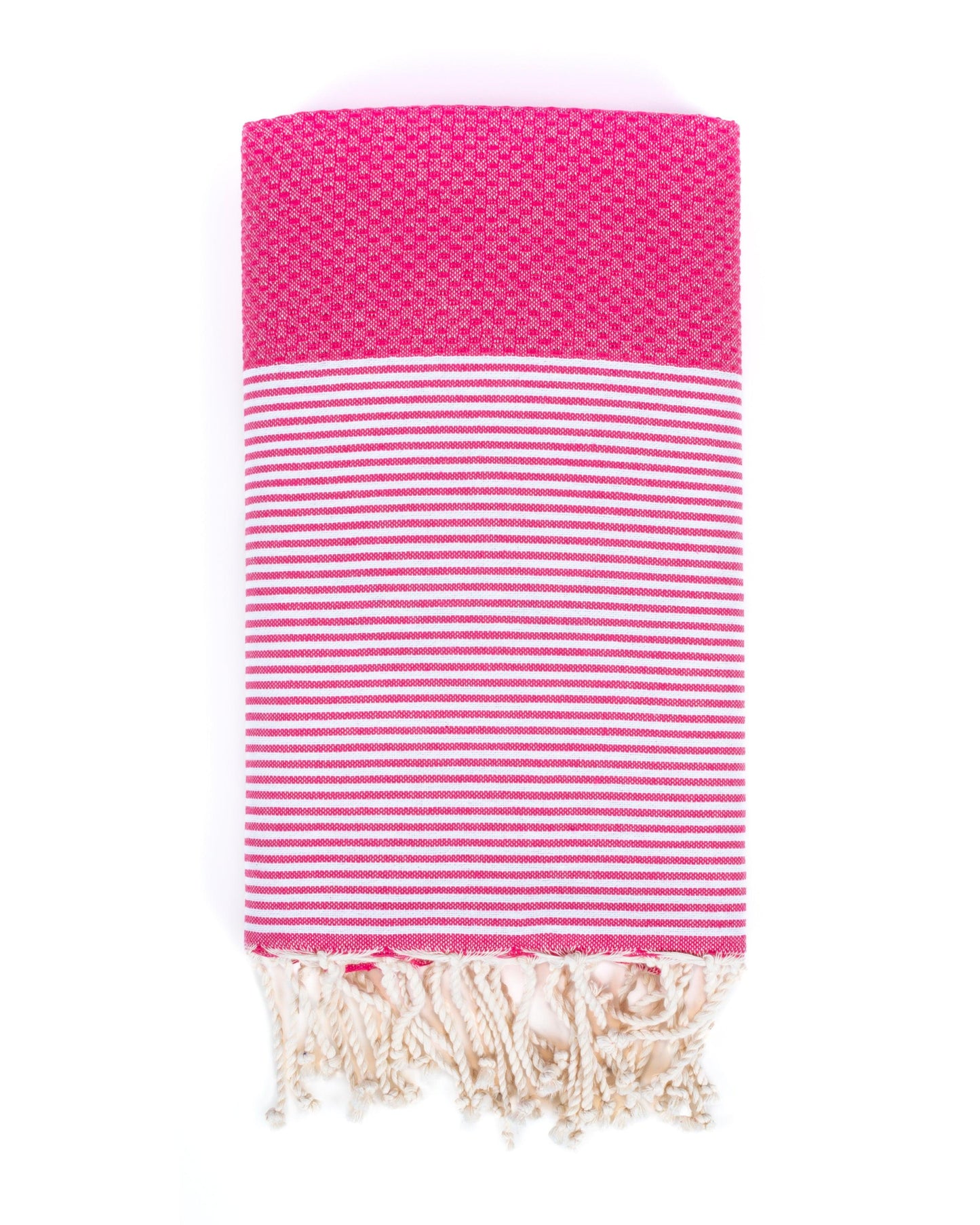 Serviette de plage Nid d'abeille Rose Fuchsia