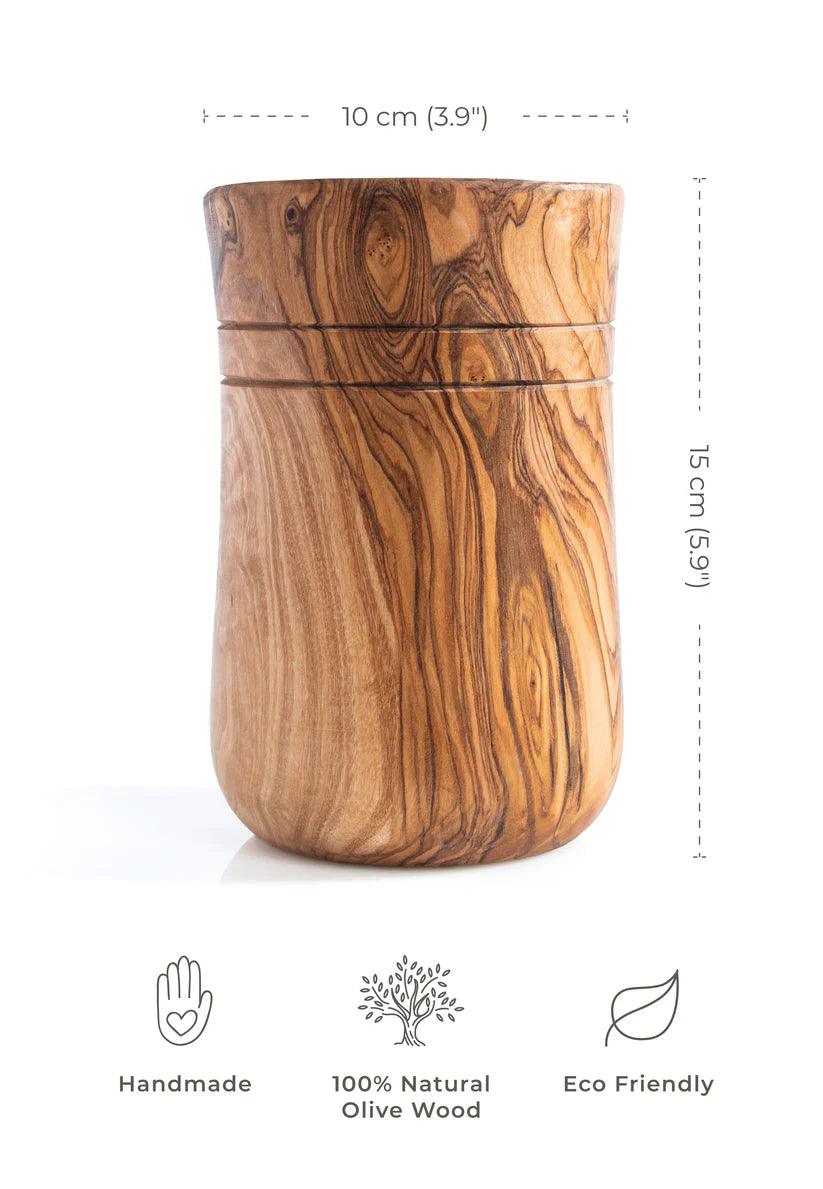 Porte-ustensiles en bois d'olivier
