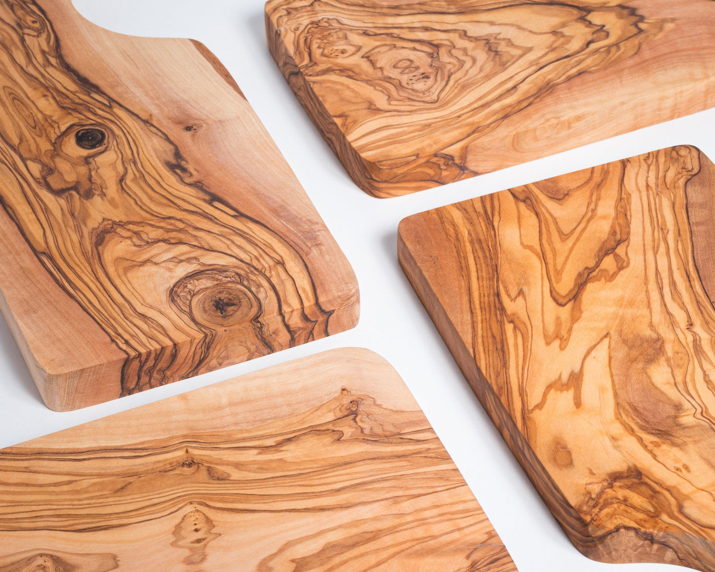 Lot de 2 planches en bois d'olivier avec poignée - 29x14 cm