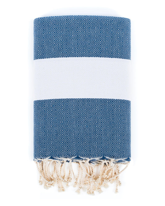 Serviette de plage Diamant bleu jean 